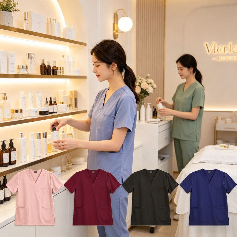 U Nisex บาง V คอชุดทํางานยุโรปสไตล์อเมริกันนุ่มสบายชุดสําหรับ Care Sta