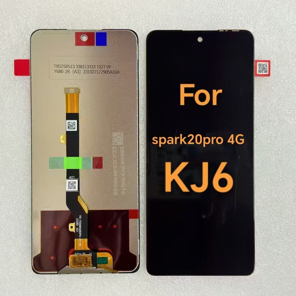 เหมาะสําหรับ TECNO SPARK 20 Pro 4G KJ6 จอแสดงผล LCD หน้าจอโทรศัพท์มือถือชุดหน้าจอสัมผัส