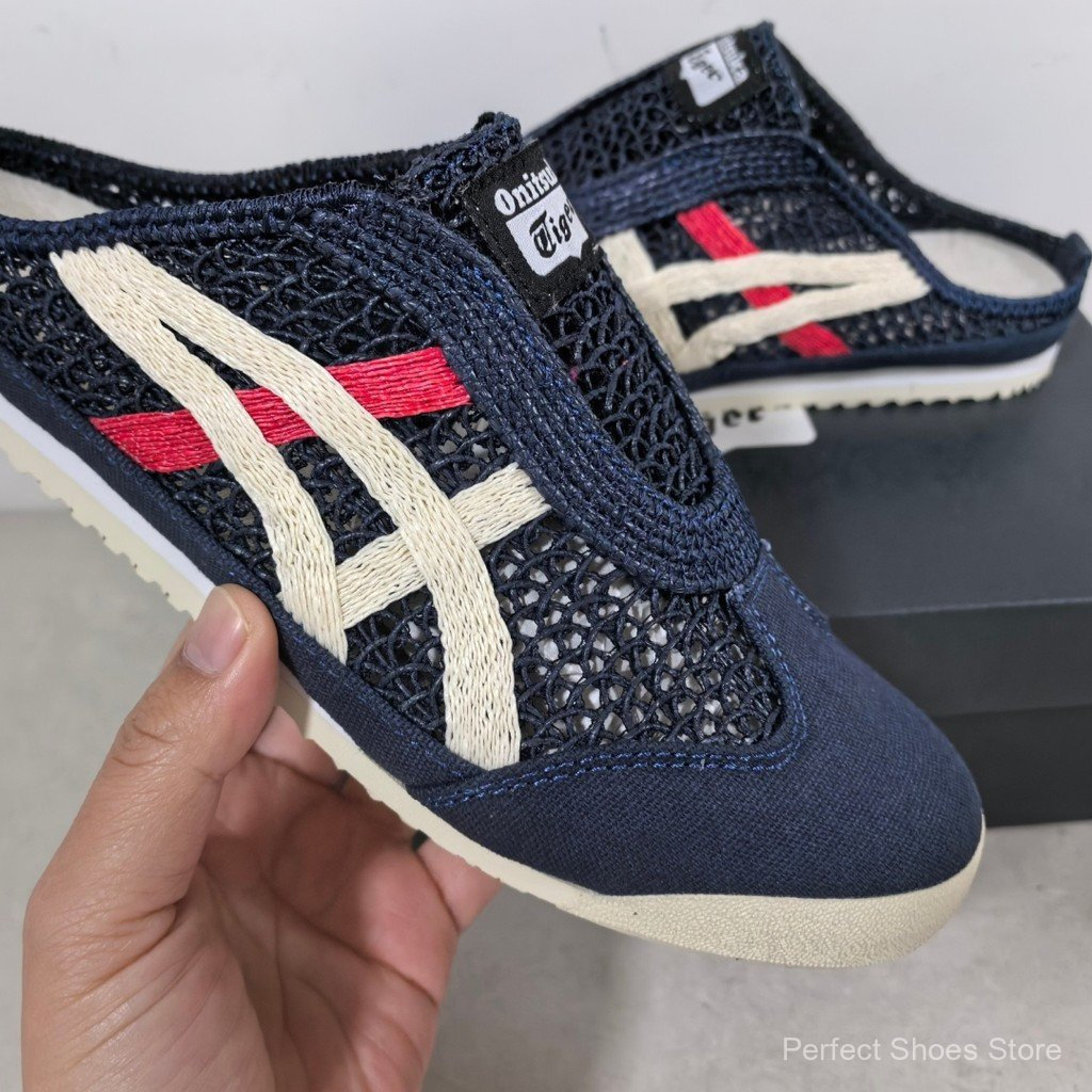 Onitsuka Tiger MEXICO 66 SABOT Mesh รองเท้าแตะกึ่งสําหรับผู้ชายและผู้หญิงรองเท้าลําลอง MUI6