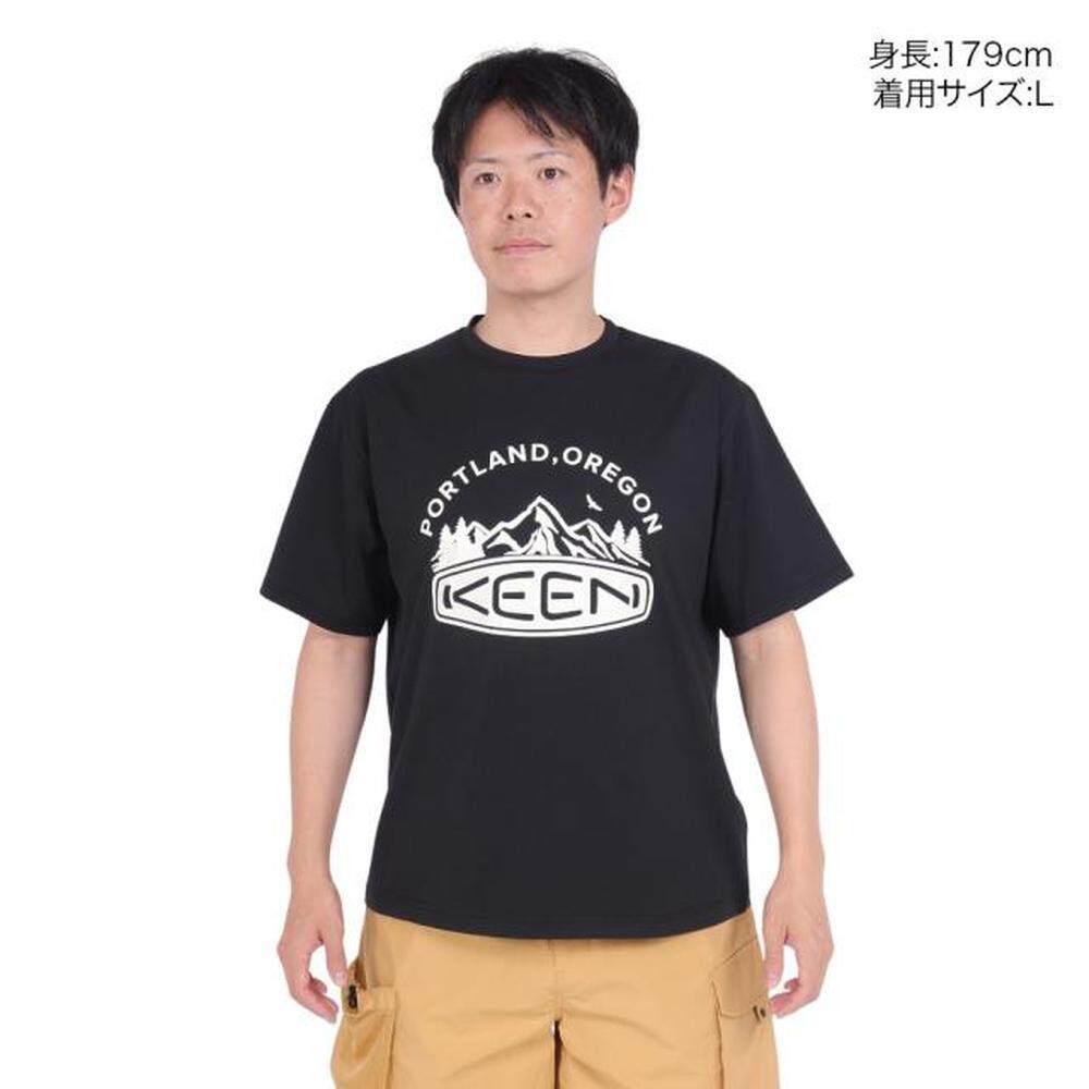 เสื้อยืดคุณภาพสูงสําหรับผู้ชาย ขายร้อน Casual KEEN retro mountain peak รูปแบบโลโก้พิมพ์ผ้าฝ้าย 100% เสื้อยืดคอกลม Unisex พร้อมสต็อก