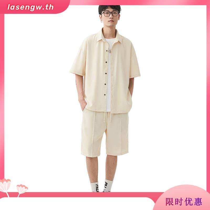 DAPPER เสื้อเชิ้ตแขนสั้น Contrast Stitch Shirt สีครีม (BCS/CR/481TS)