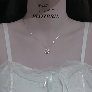 PLOYBRIL สร้อยเงินแท้ Bright Planet สร้อยคอเงินแท้ สร้อยเพชร จี้เพชรสร้อยคอดาวเคราะห์ วาเลนไทน์ X061