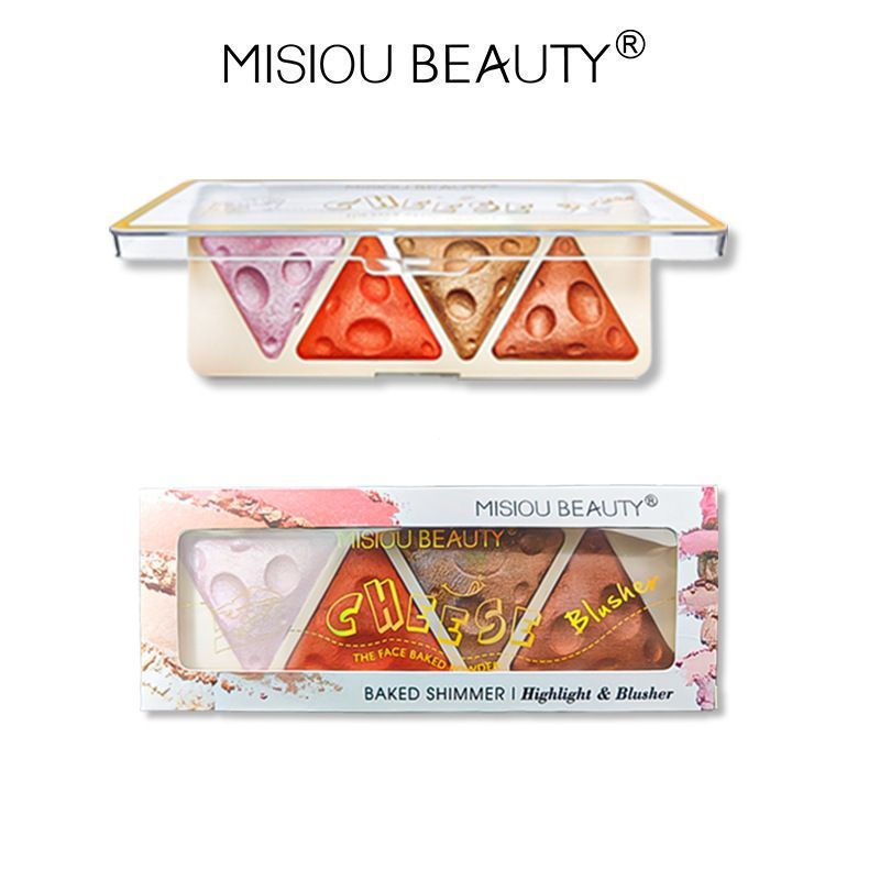 [ขายดี] Cheese Cheese Mashed Potato Blush Highlight Natural Brightening Eyeshadow Palette Color Rend