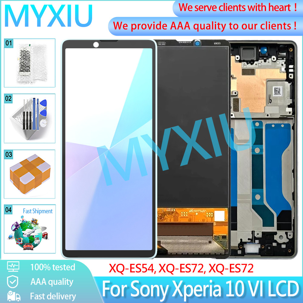 Original 6.1 "สําหรับ Sony Xperia 10 VI XQ-ES54 XQ-ES72 XQ-ES72 จอแสดงผล LCD สําหรับ Sony Xperia 10 