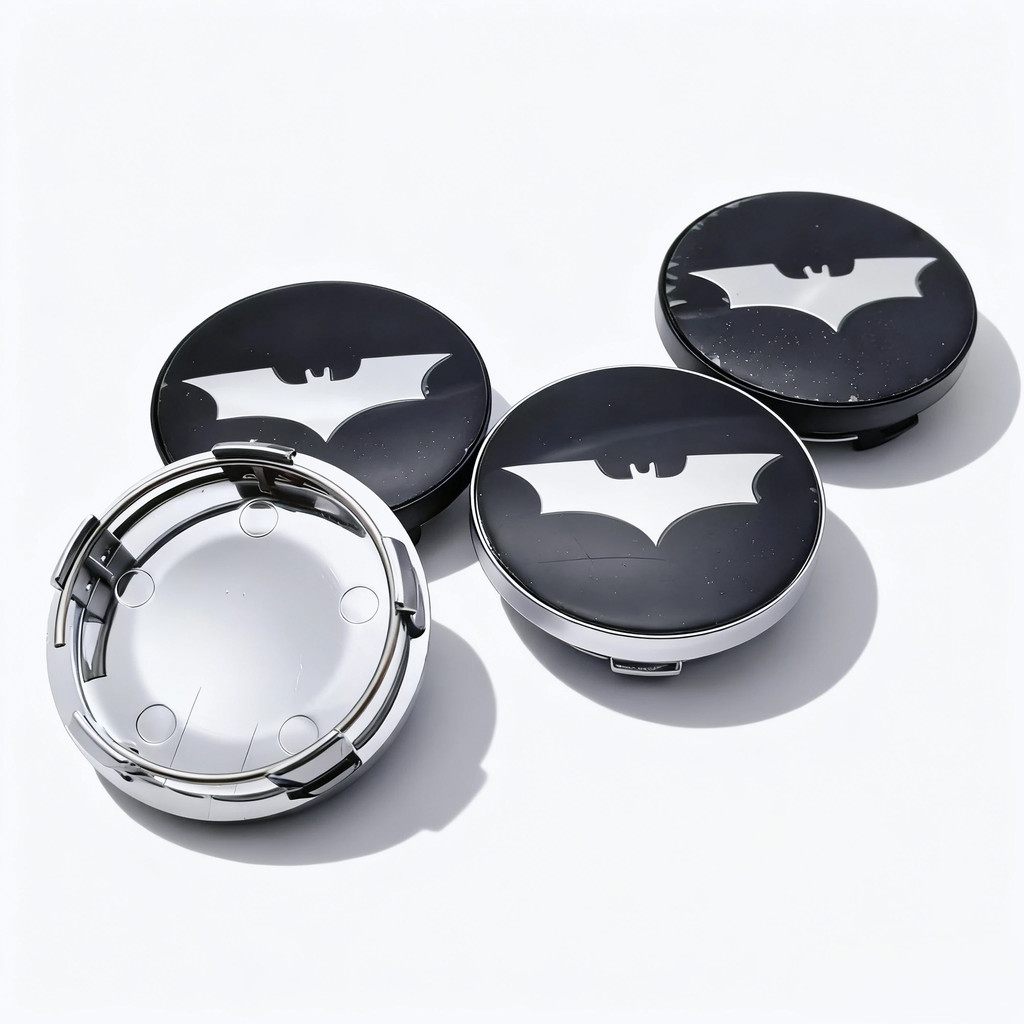 4pcs สีดําเงิน BAT โลโก้สัญลักษณ์รถศูนย์ล้อหมวก 58 มม.54 มม.ล้อ Hub Cap Rim Hubcaps ฝุ่นเปลี่ยนรถอุป