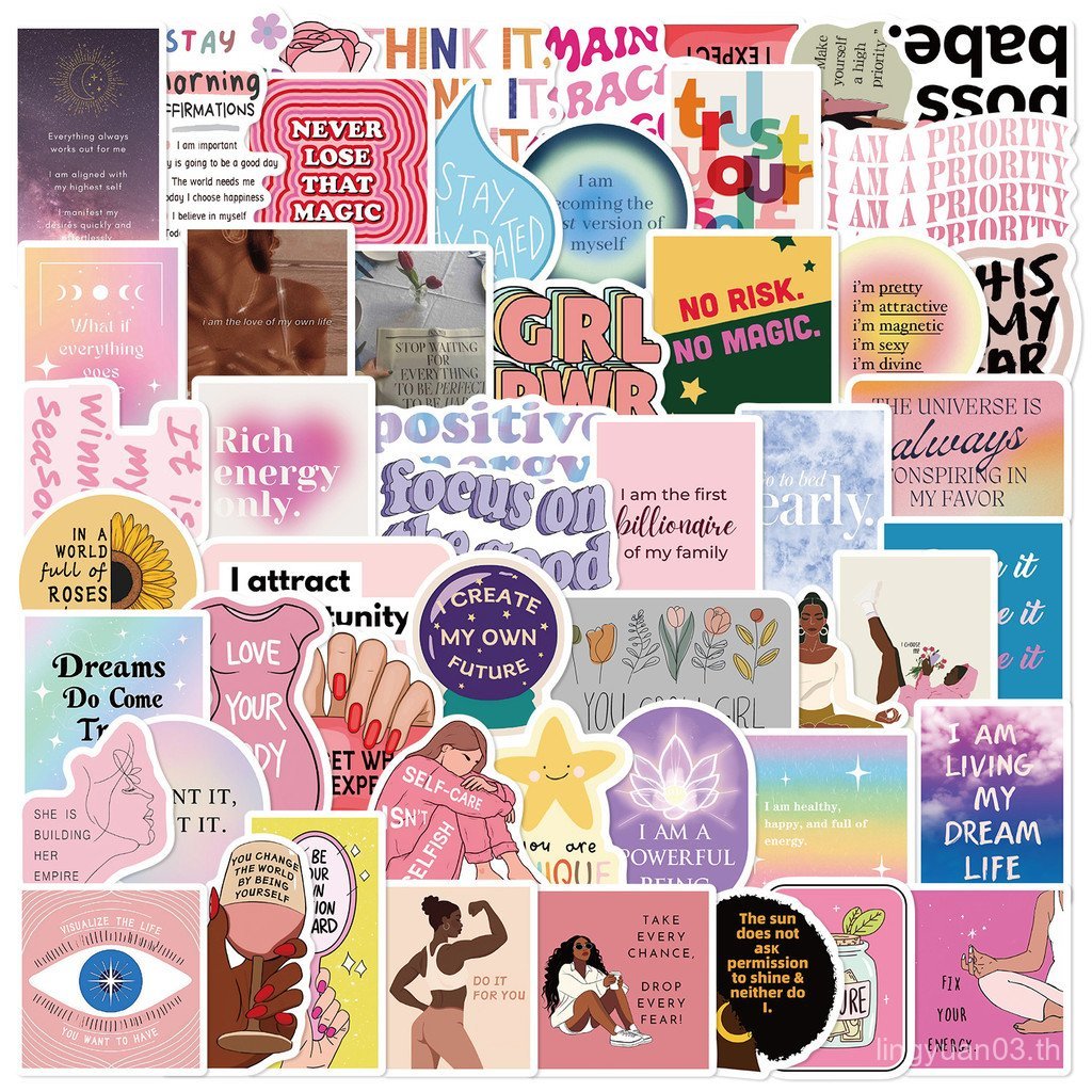 52 Vision Board Vision Board Series สติกเกอร์ Graffiti DIY ตกแต่งกีตาร์ถ้วยน้ําสติกเกอร์กันน้ํา C8HG