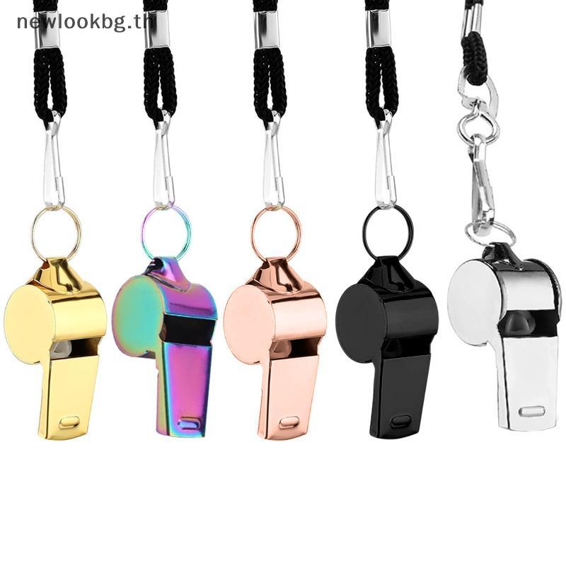 XXHZ นกหวีดอยู่รอดกลางแจ้งสแตนเลสคุณภาพสูง Rose Golden Silver Whistle แขวน Ne พร้อมเชือกกีฬานกหวีด Lifeguard Whistle [TH]