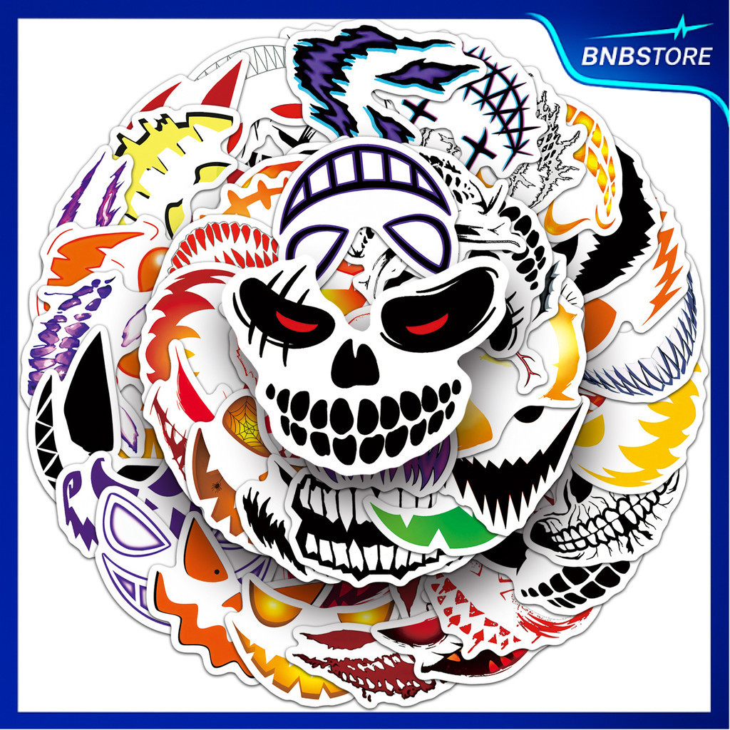 🍀ส่งจากไทย🍀 50แบบ สติกเกอร์ หน้าผี ฮาโลวีน  ghost face Demon horror halloween sticker