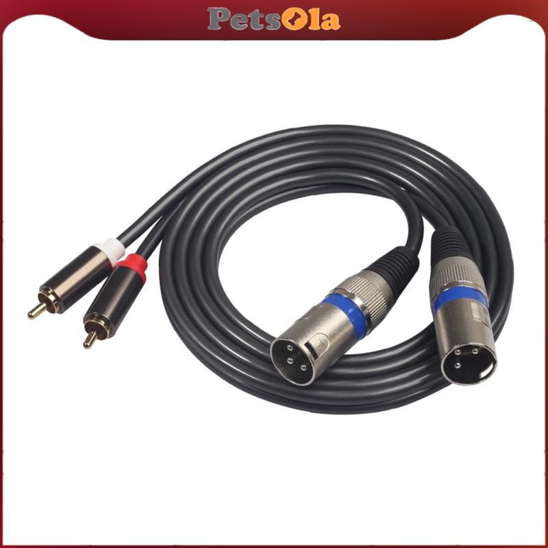 [PETSOLA] ถึง XLR Cable, Male XLR (2 Stereo to 2 XLR) สําหรับ Audio Y Splitter Cable Insert Cable - 