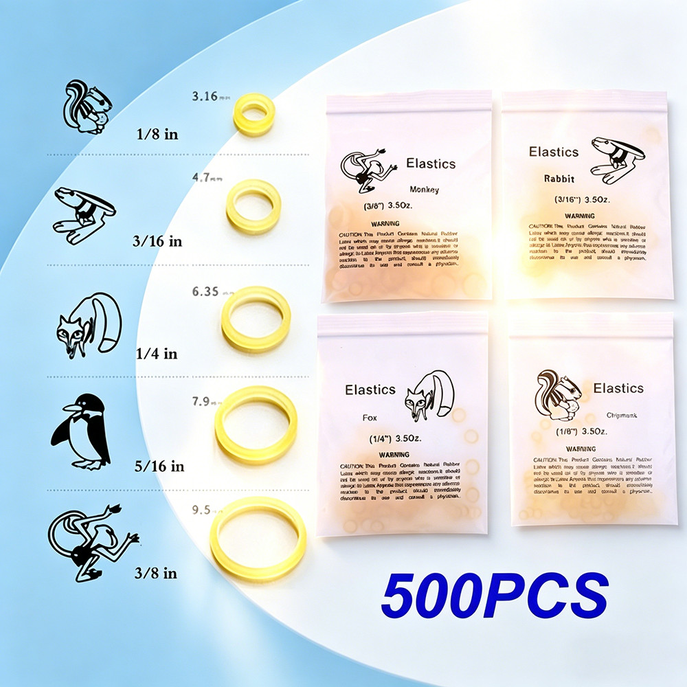 500pcs Dental Ortho Elastic Bands Dental Rubber Band / ยางรัดฟัน 3.5 ออนซ์ สําหรับทันตกรรม 500 ชิ้น