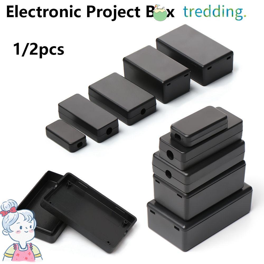 Tredding491 1/2 ชิ้นกล่องโครงการอิเล็กทรอนิกส์สีดําคุณภาพสูง DIY กล่องใส่เงิน