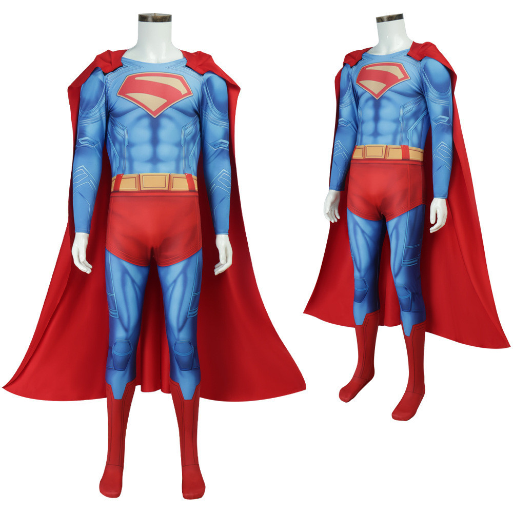 2025 New Superman Cosplay Costume DC Clark Kent Tight Bodysuit Cosplay Men's Halloween Outfit