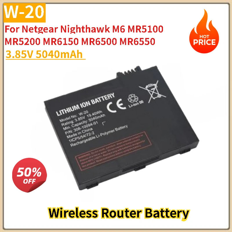 3.85V 5040mAh แบตเตอรี่ W-20 สําหรับ Netgear Nighthawk MR5100 M6 MR5200 6550/6500/6150 เราเตอร์ไร้สา