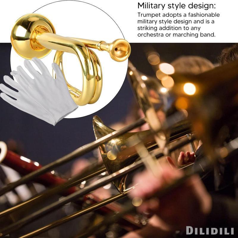 [Dilidili] เครื่องดนตรีทองเหลืองทรัมเป็ต Bugle เริ่มต้น Long Herald Bugle การออกแบบขนาดกะทัดรัดสําหร