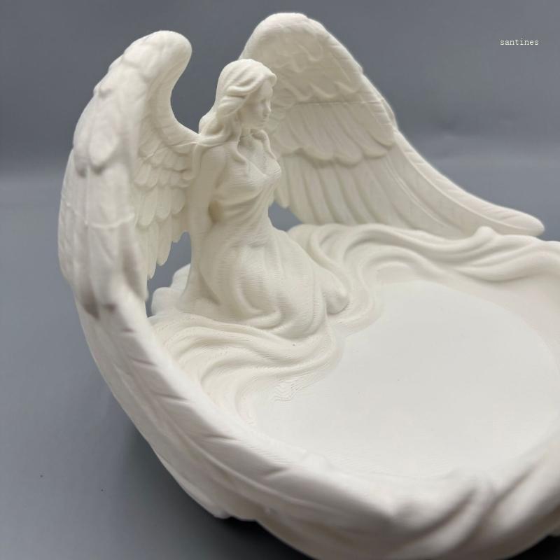 San* ที่ไม่ซ้ํากัน Gothic Angel Wing รูปร่างถาดเครื่องประดับจานสําหรับจัดระเบียบต่างหูแหวนและตกแต่งข