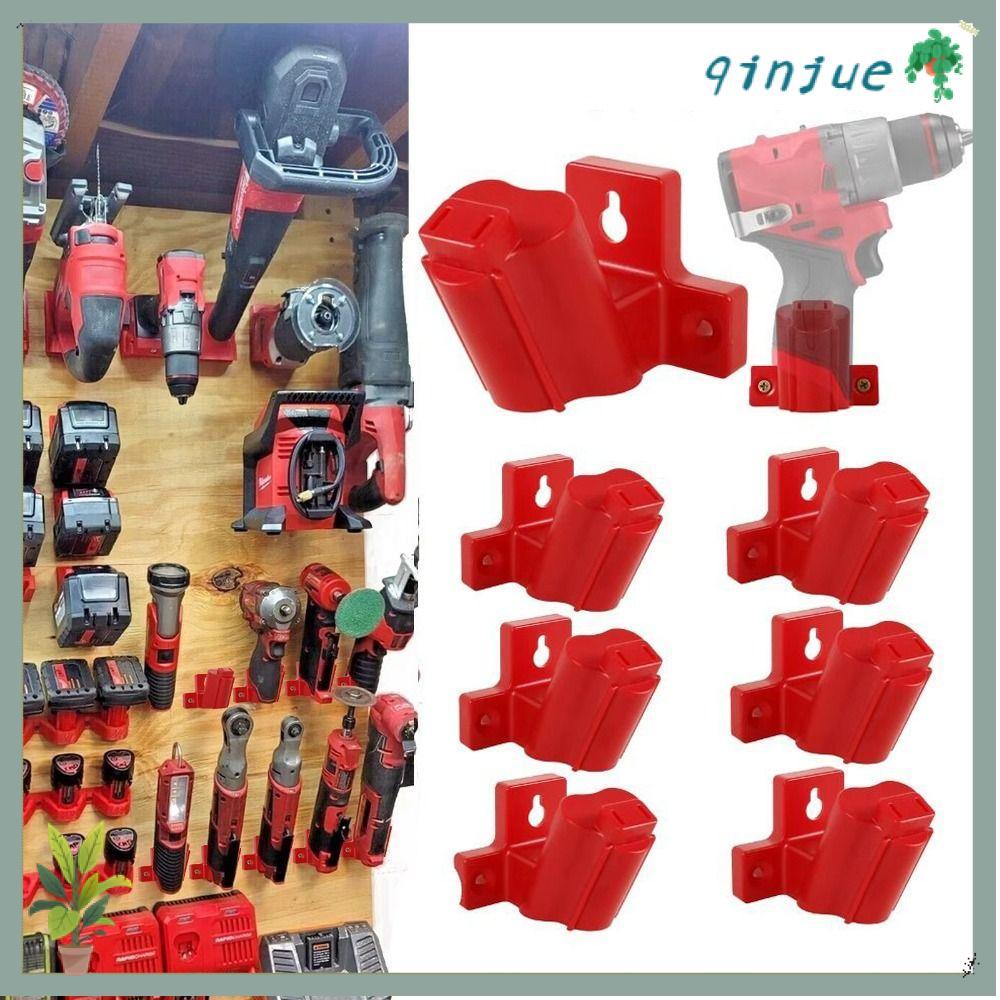 QINJUE Power Tool Battery Holder, Wall Mount ABS Battery Mount Holder,ทนทานเครื่องมือชั้นเก็บเจาะสํา