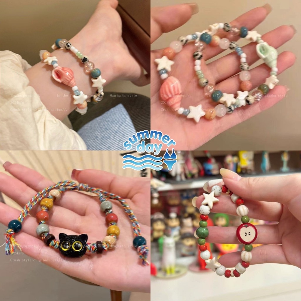 Summer Day💘💘น่ารัก ลูกปัด สร้อยข้อมือ รุ่นใหม่ เครื่องประดับ มีหลายแบบให้เลือก แฟชั่น อเนกประสงค์ ส่งไวจากไทย