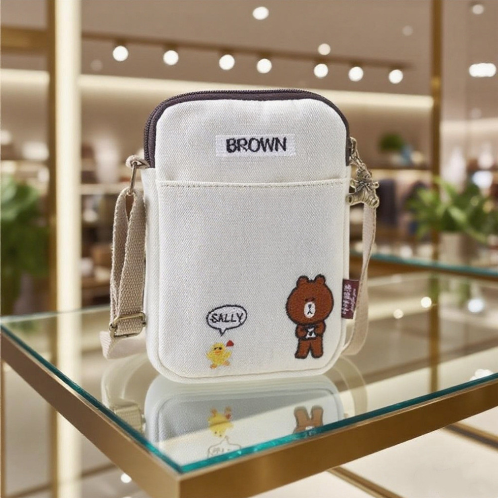 ผ้าใบปักกระเป๋าสะพายข้างผ้ากระเป๋าโทรศัพท์มือถือ Unisex กระเป๋าสะพายข้าง