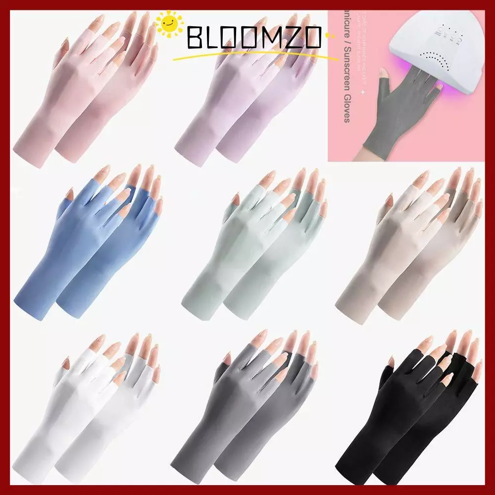 in stockBLOOMZO ถุงมือเพ้นท์เล็บ, โคมไฟ Led เล็บป้องกันรังสียูวีถุงมือครีมกันแดด, อุปกรณ์เสริมปกป้องผิวนิ้ว Anti-Uv Rays ป้องกันรังสีเล็บ Mittens ผู้หญิง