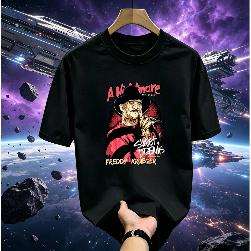 ((จัดส่ง 24 ชั่วโมง) เสื้อยืดพิมพ์ลาย Freddy Krueger Freddy Krueger Street