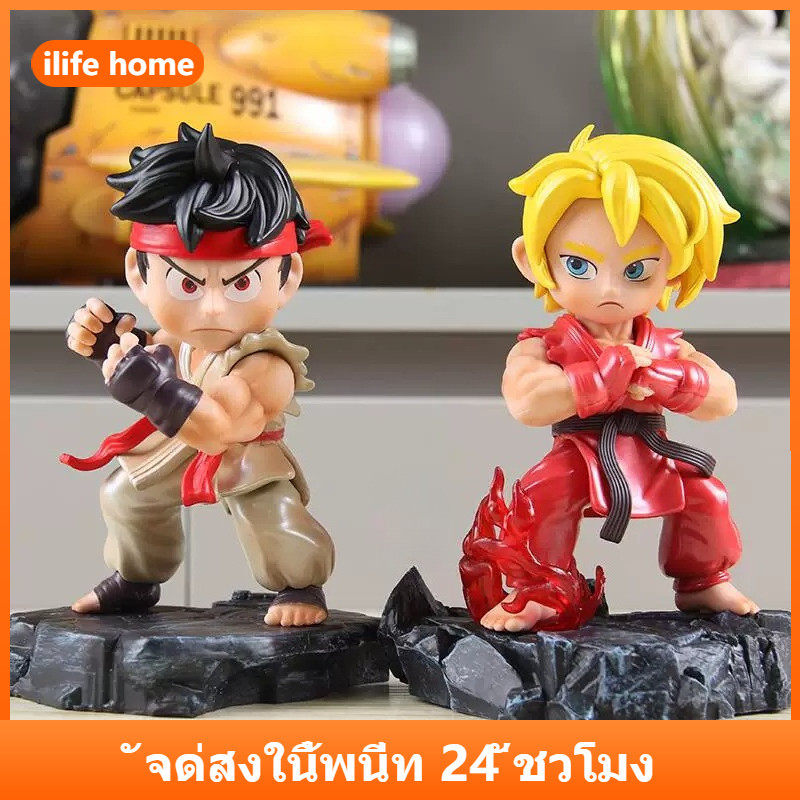 💥 จัดส่งจากประเทศไทย 💥Capcom Street Fighter Ryu Ken คอสเพลย์ Action Figure รุ่น Q ตุ๊กตาของขวัญเด็กตกแต่งรถเครื่องประดับของเล่นคอลเลกชันตกแต่งบ้านประติมากรรมตกแต่งขนาดใหญ่ตุ๊กตารถ