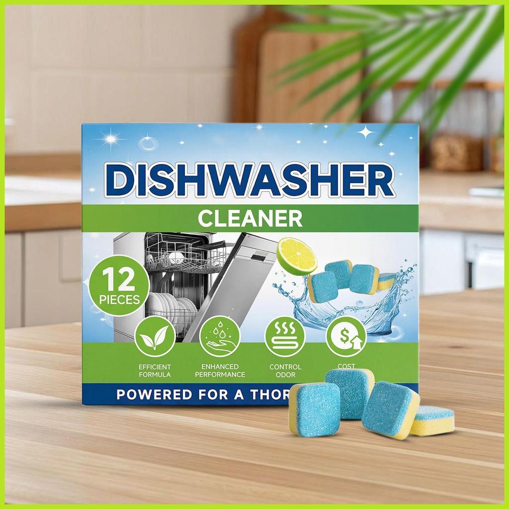 เครื่องล้างจานทําความสะอาด 12 Pack Limescale Remover ทําความสะอาดเครื่องล้างจานสําหรับกลิ่น Limescal