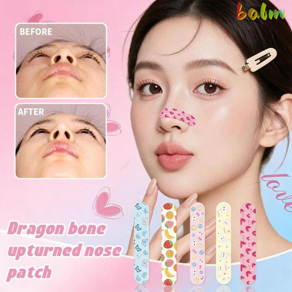BALM 10 ชิ้น/กล่อง สติกเกอร์ปรับรูปทรงจมูก ลายการ์ตูน แถบยกจมูกแบบใช้ซ้ํา สําหรับรีเชฟติ้งและคอนทัวร์ใบหน้า