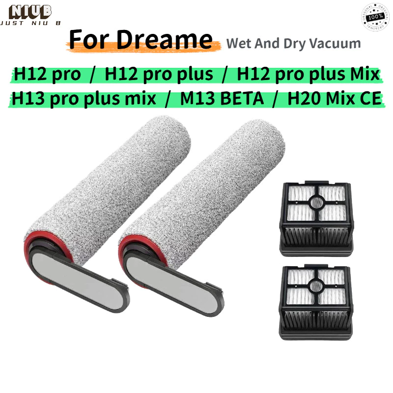 Dreame H12 Pro / H12 Pro Plus / H12 Mix CE / M30 BETA อะไหล่เครื่องดูดฝุ่นเปียกแห้งลูกกลิ้งอุปกรณ์เสริมตัวกรอง Hepa