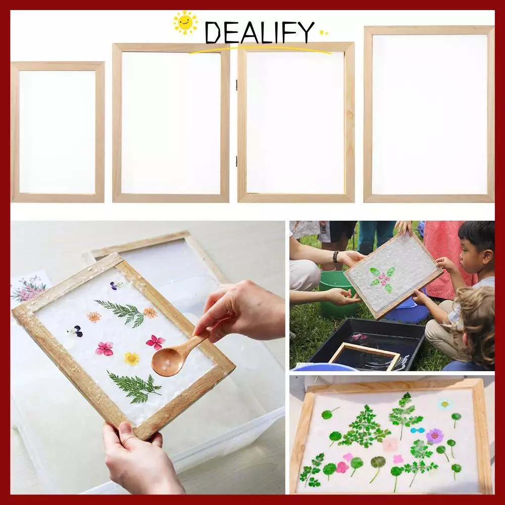【พร้อมส่งไทย】DEALIFY การทํากระดาษ Mould Frame Multi-size Learning Craft Tool แม่พิมพ์ตาข่ายไม้