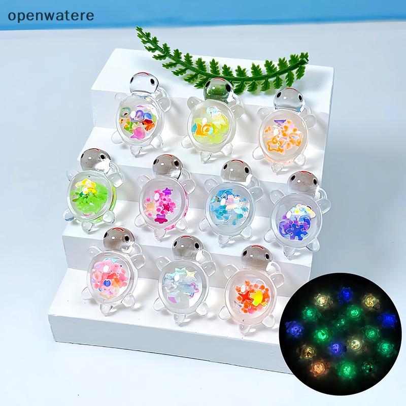 Openwatere Mini Luminous Glitter เต่าเครื่องประดับสําหรับสวนถังปลาตกแต่งบ้าน VVV