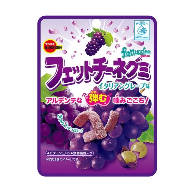 เบอร์บอน วุ้นองุ่น(Bourbon Fettuccine Gummi Italian Grape Aji 50g.)