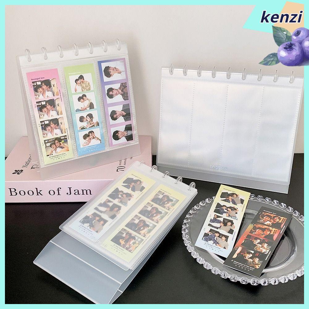 KENZI Photocard Holder, PP Mushroom Hole Photo Album, INS สไตล์หลวม Leaf Photo Card Binder Travel Ph