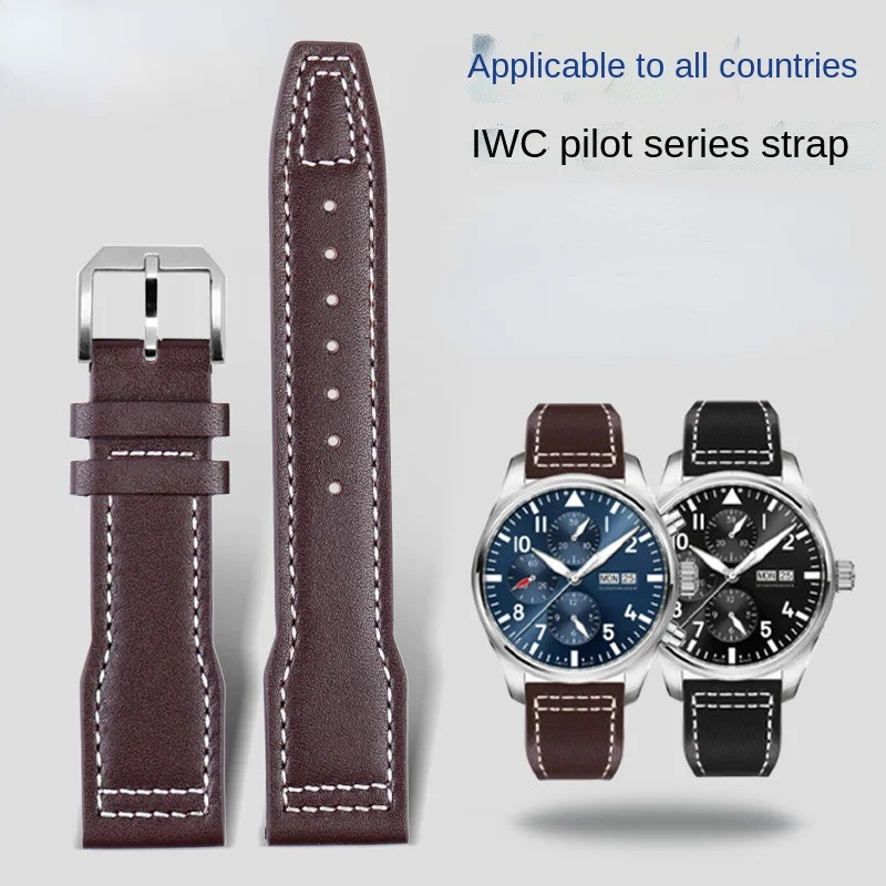 For Iwc Pilots Little Prince Watch Iw327004/iw377714 Mark16/17/18 Portuguese Leather Strap  20 21mm 