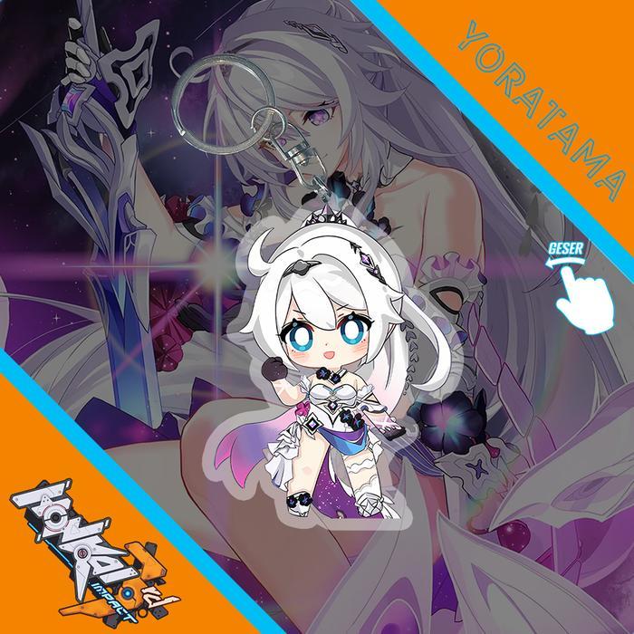 Gantungan Kunci ผลกระทบ Honkai HI3 Elysia Kiana Bronya, พวงกุญแจอนิเมะ Lucu - HoFi