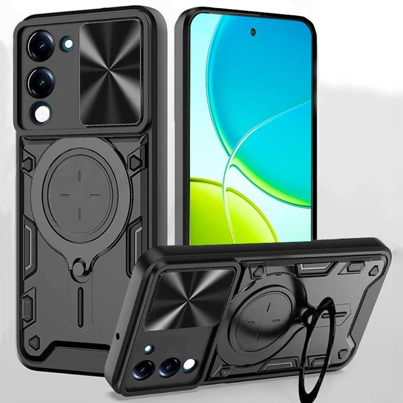 กันกระแทกหนักเคสโทรศัพท์พร้อมขาตั้งโลหะเหมาะสําหรับVivo Y04 Y29S Y19S Y28 Y36 Y35 Y16 Y17S Y27 Y22S 