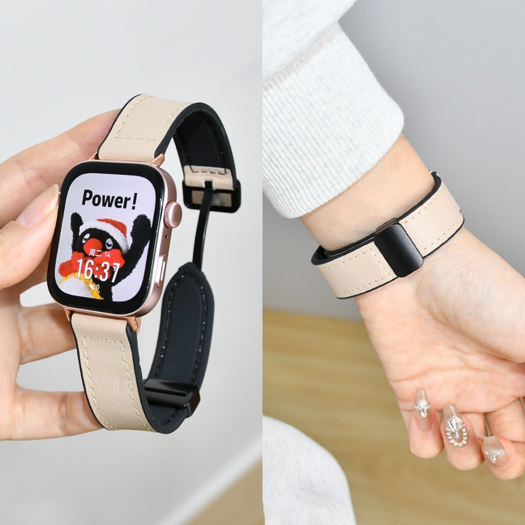 PU หนังซิลิโคนสําหรับ Huawei นาฬิกา Fit 5/4 สร้อยข้อมือแม่เหล็ก Watchband สําหรับ Redmi นาฬิกา 6/5/4