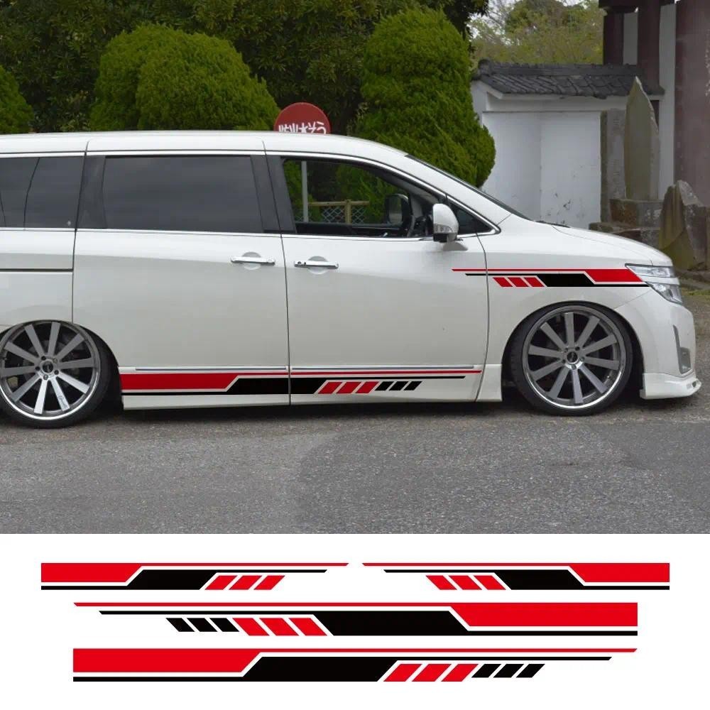 รถสติกเกอร์ด้านข้างสําหรับ Nissan Elgrand E50 E51 E52 2.5 3.5 อะไหล่ Camper Van กราฟิก Auto Tuning อ