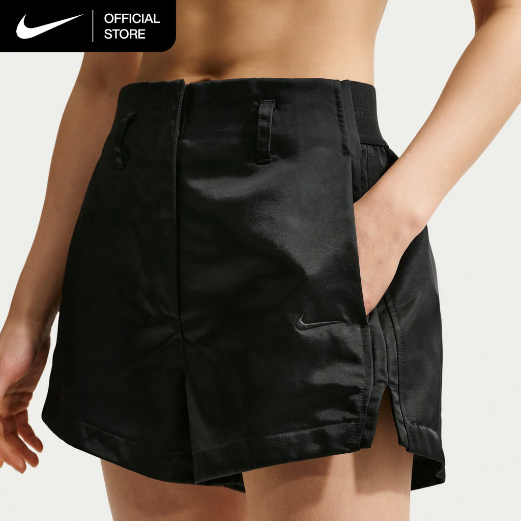 Nike Women's Sportswear High-Waisted Satin Hot Shorts - Black [IF0566-010]