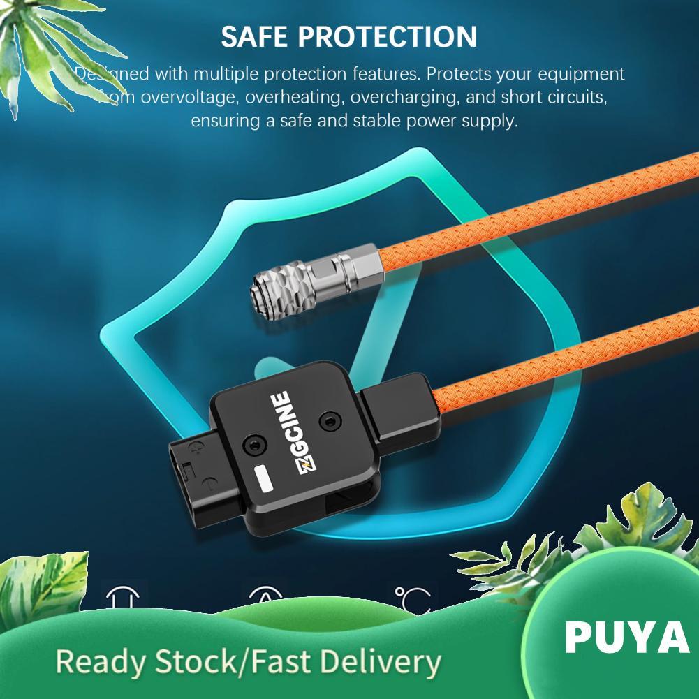 Puya Puya ZGCINE DT-BMD D-แตะ 2-PIN BMPCC สายไฟ 60 ซม.ความยาว 180 ° หมุนได้พร้อมสายถักใช้งานร่วมกับก