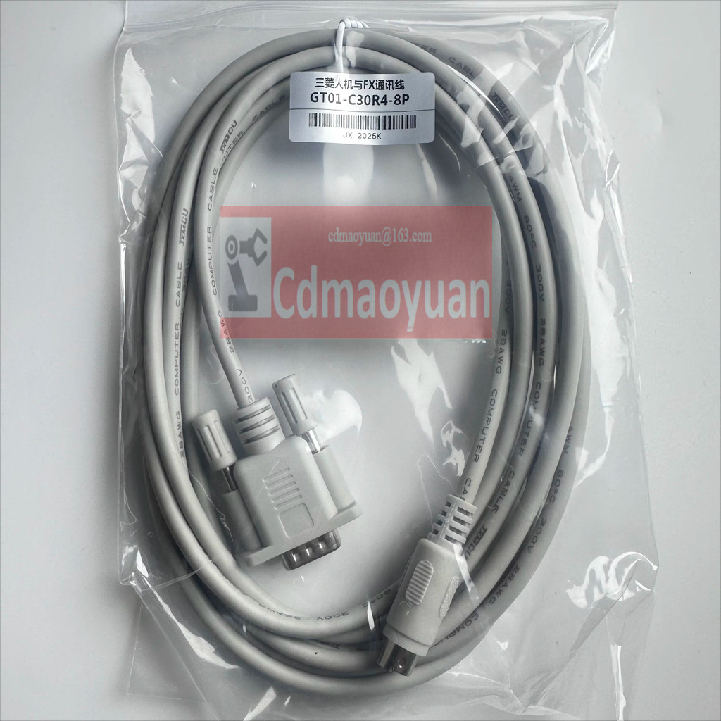 Mitsubishi หน้าจอสัมผัสและสายการสื่อสาร FX GT01-C30R4-8P C50R4 C100R4 9 สําหรับปากกลม