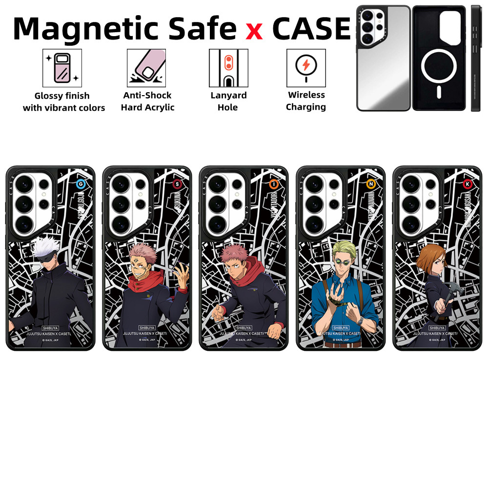 Suitable for Samsung Galaxy S26 S25 S24 S23 S22 Ultra Plusเคสโทรศัพท์Jujutsu KaisenCASEกระจกแม่เหล็กปลอดภัยปลอกกันกระแทกต้านทานฝาครอบป้องกัน