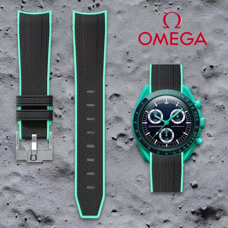 Omega สายนาฬิกายางธรรมชาติสําหรับ Swatch Moonswatch Mission to Moon พลูโต Jupiter – 20 มม.กีฬากันน้ําทนทานเปลี่ยน