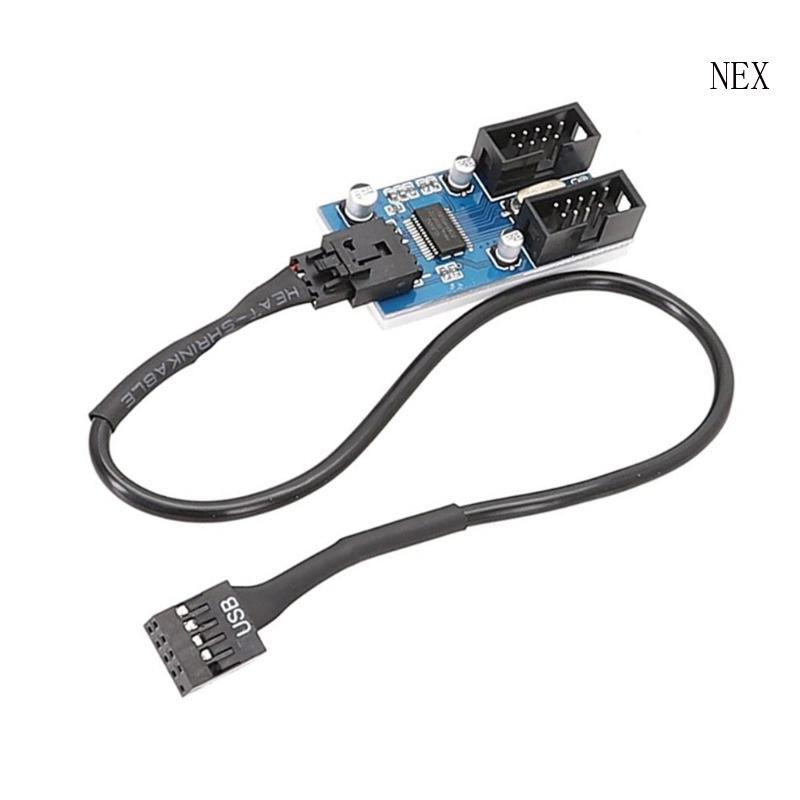 NEX 9Pin USB Header 1 ถึง 2 สายต่อขยายการ์ดเดสก์ท็อป 9Pin USB2 0 HUBs Connectors