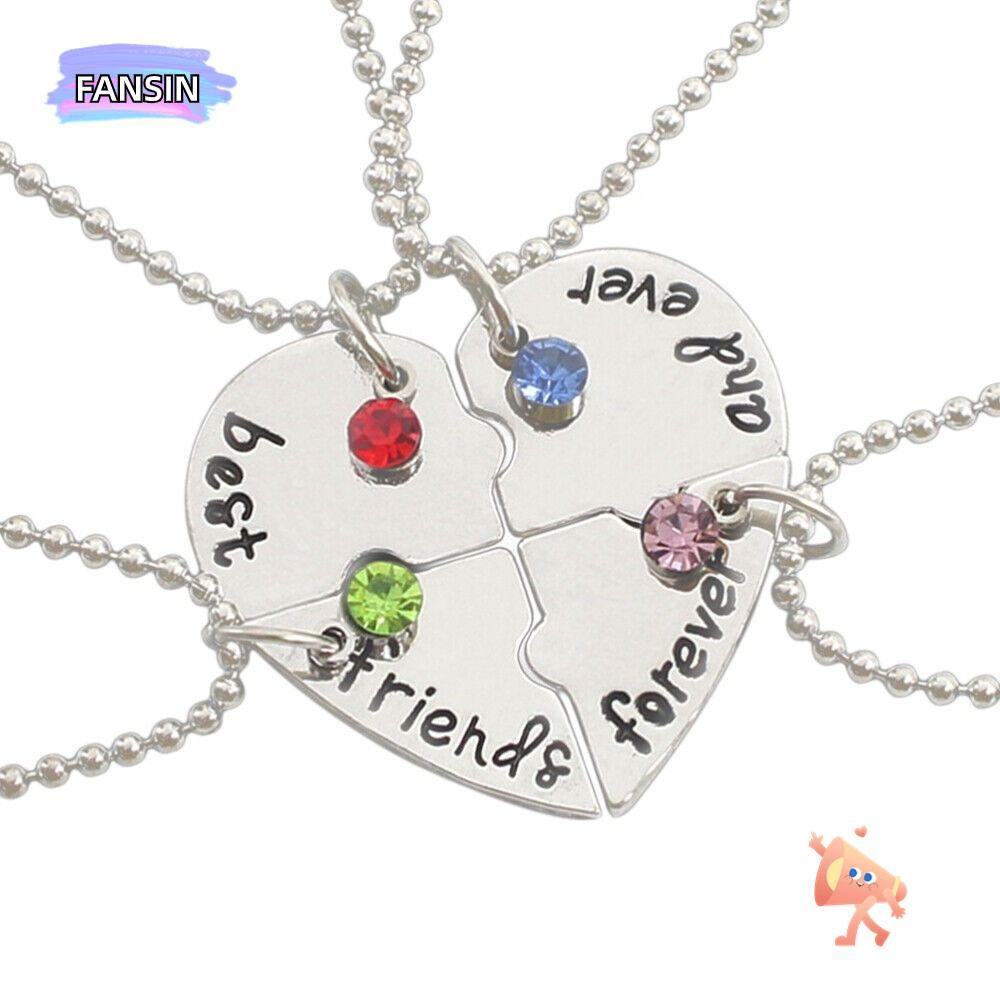 FANSIN 4 Bff Friend Love Necklace Nice Gift Womens Necklace