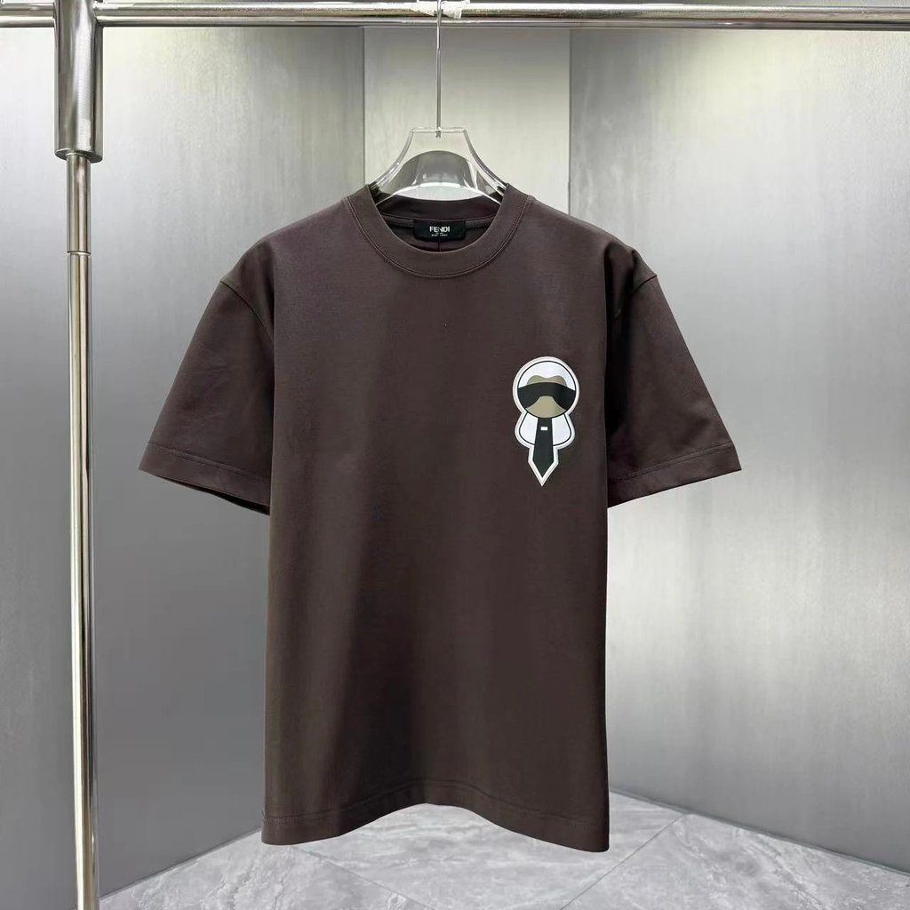เสื้อยืด Fendi Lafayette Avatar ปักลายสีน้ําตาลเข้ม