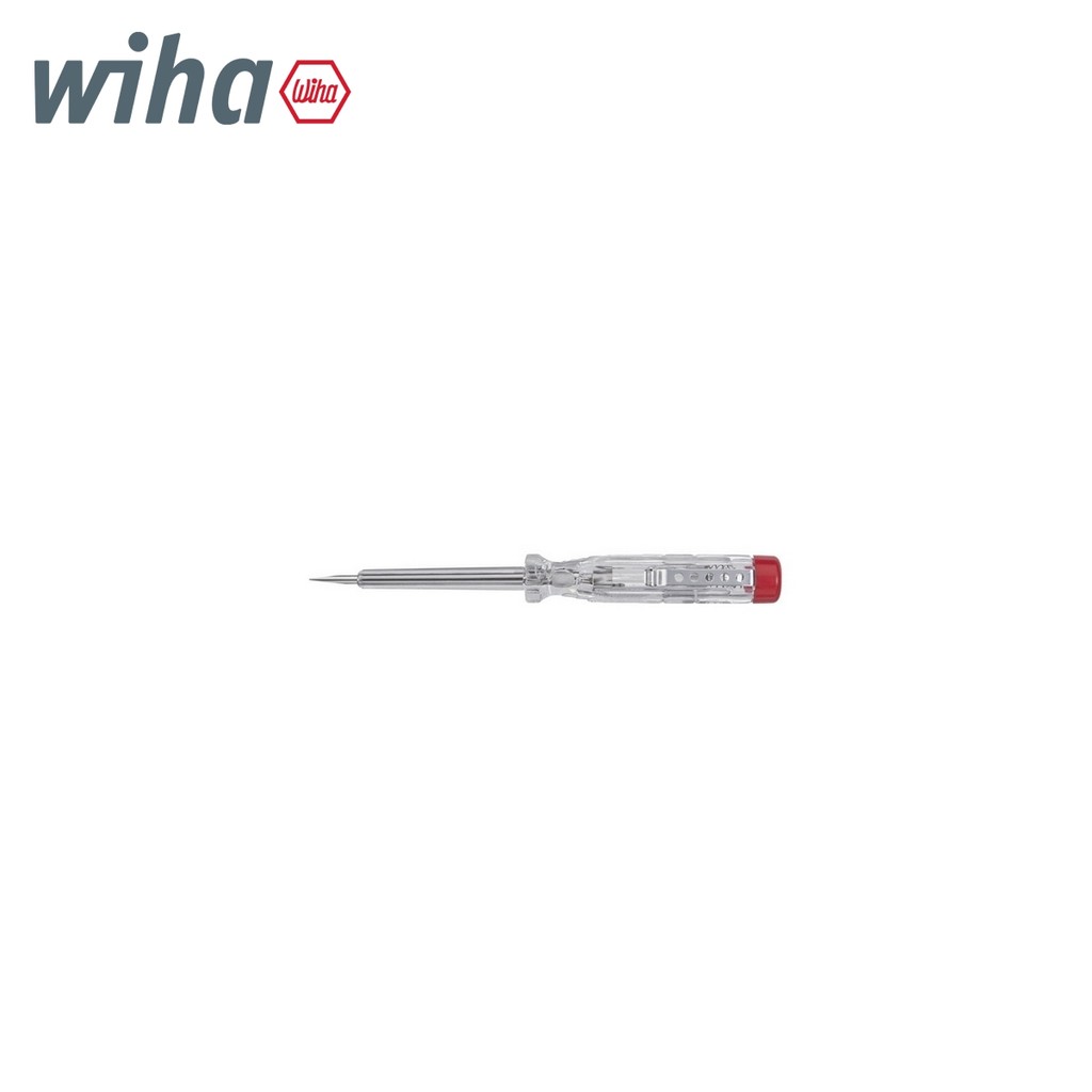 WIHA ไขควงวัดไฟ 120-250 โวลต์ หัวแบน โปร่งใส พร้อมคลิปแบบกดติด รุ่น 255-3 รหัส 01299 (วีฮ่า)