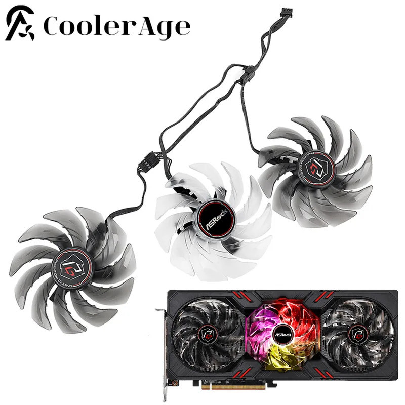 ใหม่ 87 มม.พัดลมสําหรับ Asrock AMD Radeon RX 6600XT 6650XT Phantom Gaming กราฟิกการ์ดพัดลมระบายความร
