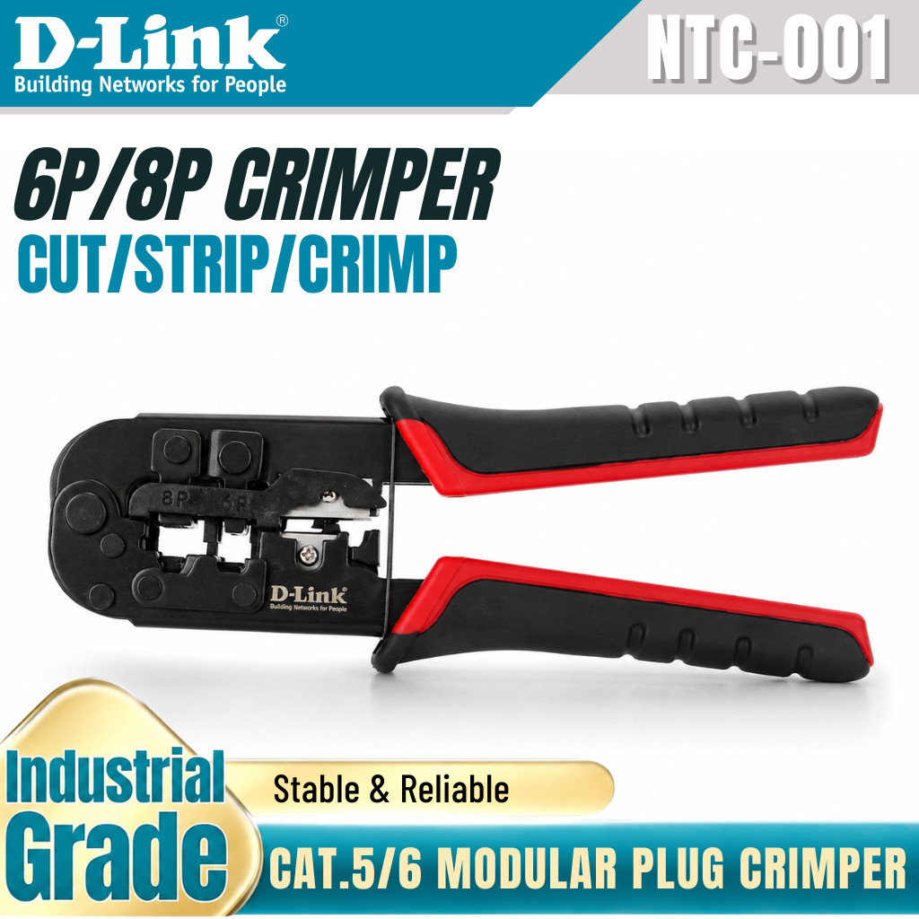 D-LINK NTC-001 MODULAR PLUG CRIMPING เครื่องมือสําหรับ 8P/6P CAT6 CAT5 CRIMPER
