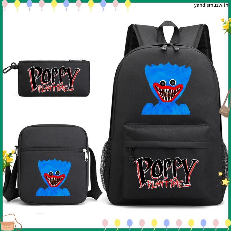 2022 New Arrival Huggy Wuggy Poppy Playtime Game Three-Piece Bag Set Shoulder Bag Backpack Pencil Ba