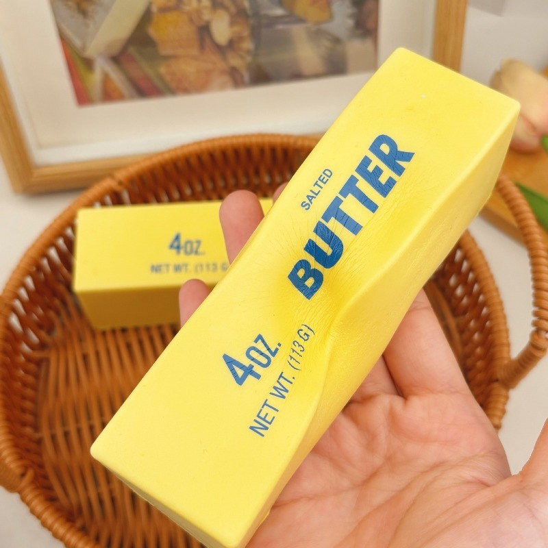 นุ่มช้า Rebound Butter Stick ที่สมจริงซิลิโคนบีบความเครียดบรรเทา Gadget โต๊ะทํางานอุปกรณ์เสริมตลก Anti-Anxiety ของขวัญ